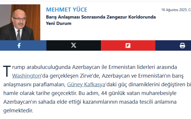 "Bu, Bakının diplomatik qələbəsidir" -Türk professor Zəngəzurdan danışdı